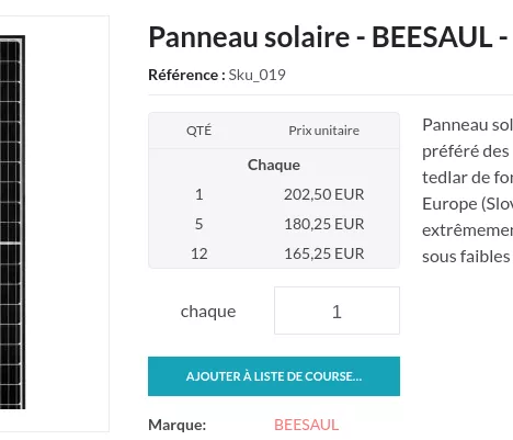 Affichage prix dégressif ecommerce